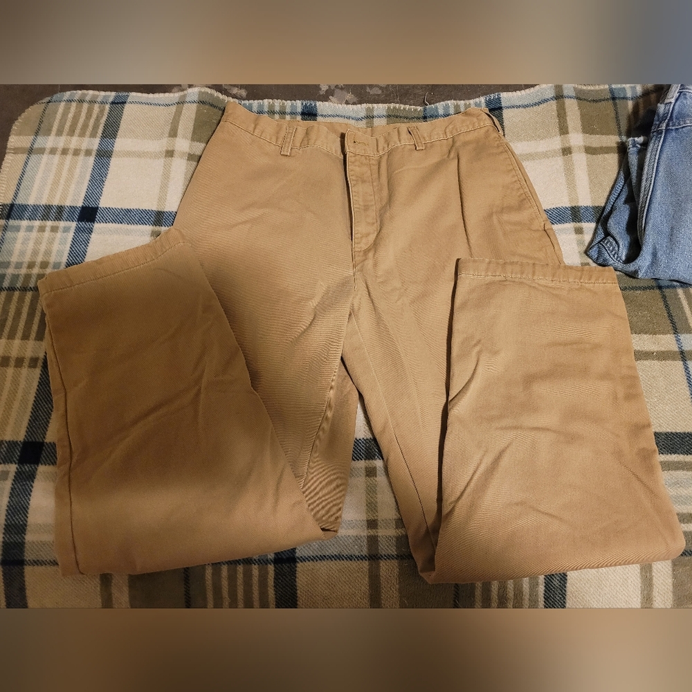 COPY - LL BEAN FLANNEL LINED KHAKI